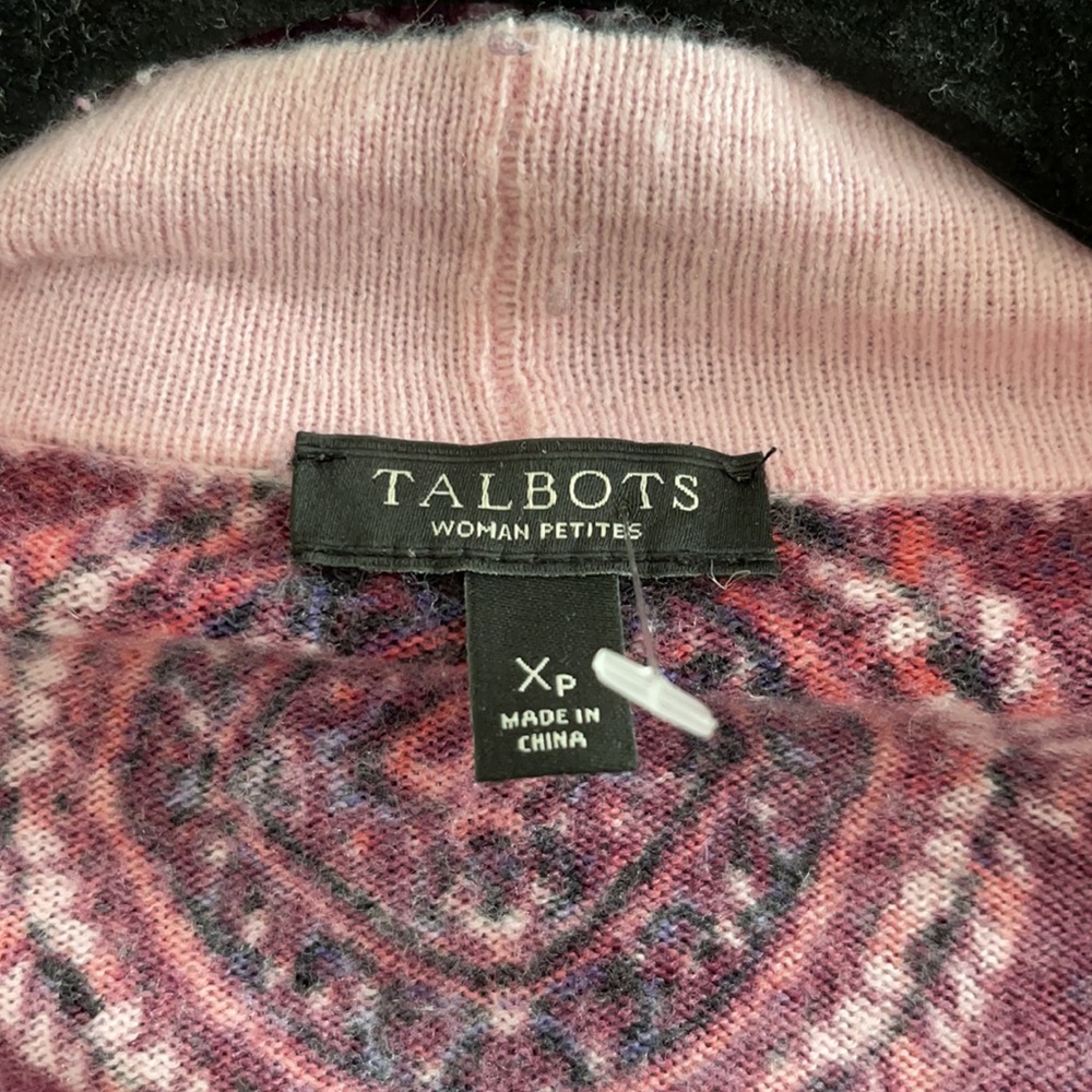 Talbots Lambswool Nylon Pattern Open Cardigan - image 4